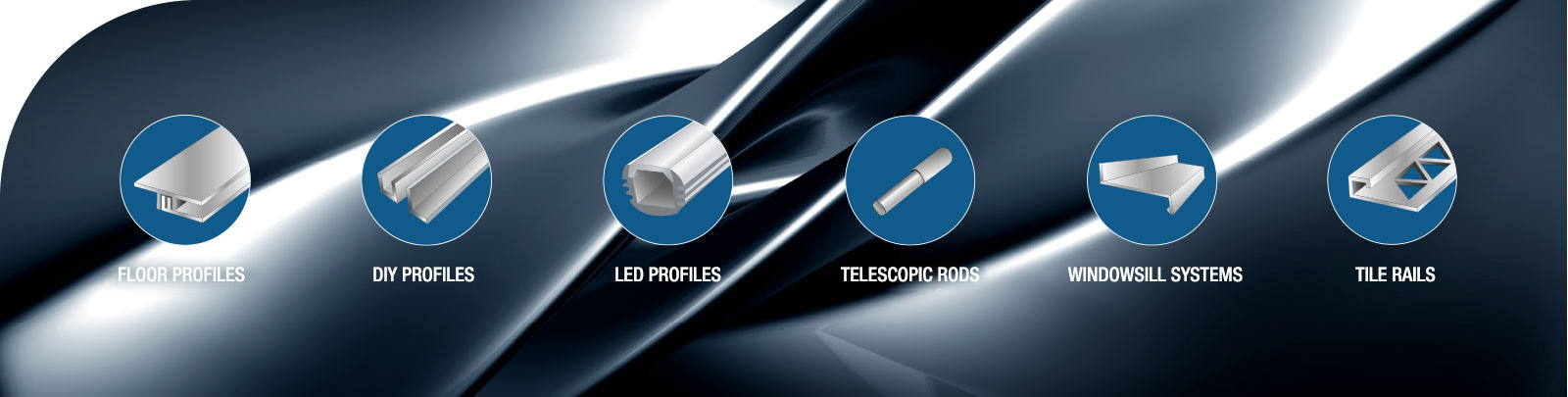 Floor profiles, DIY profiles, LED profiles, telescopic rods, windowsill systems, tile rails